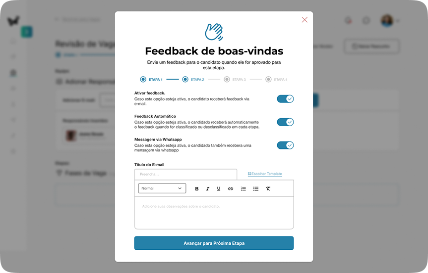 Interface de feedback